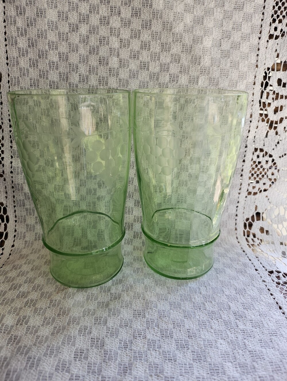 MacBeth-Evans Etched Grape Tumblers